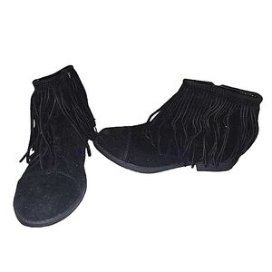 Kali Black Fringe Ankle Boots 10